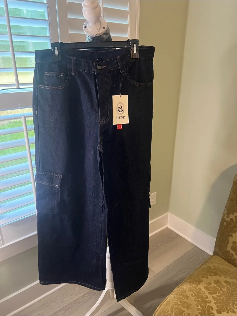 Cider Women's Dark Blue Wide-Leg Jeans